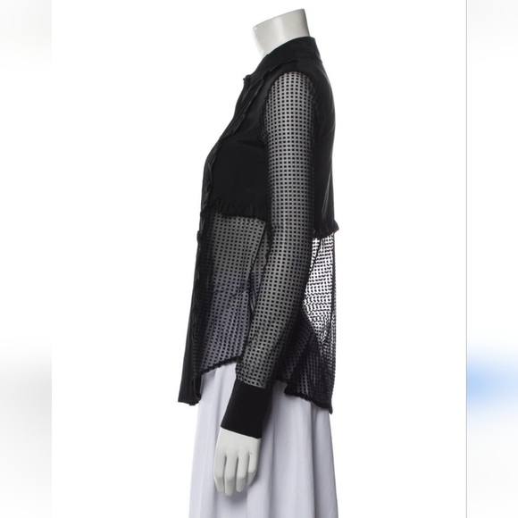 Marissa Webb Black Ruffle Blouse Size Small - Picture 2 of 11